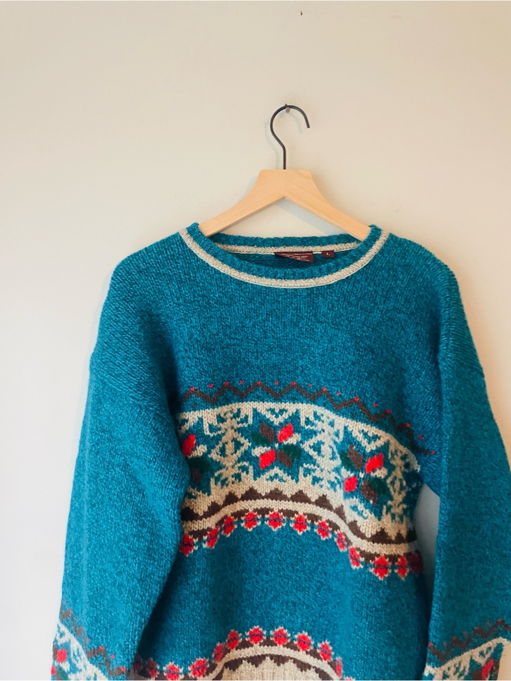 Chaps Ralph Lauren Shetland Wool RARE Fair Isle Sweater - Picture 2 of 5
